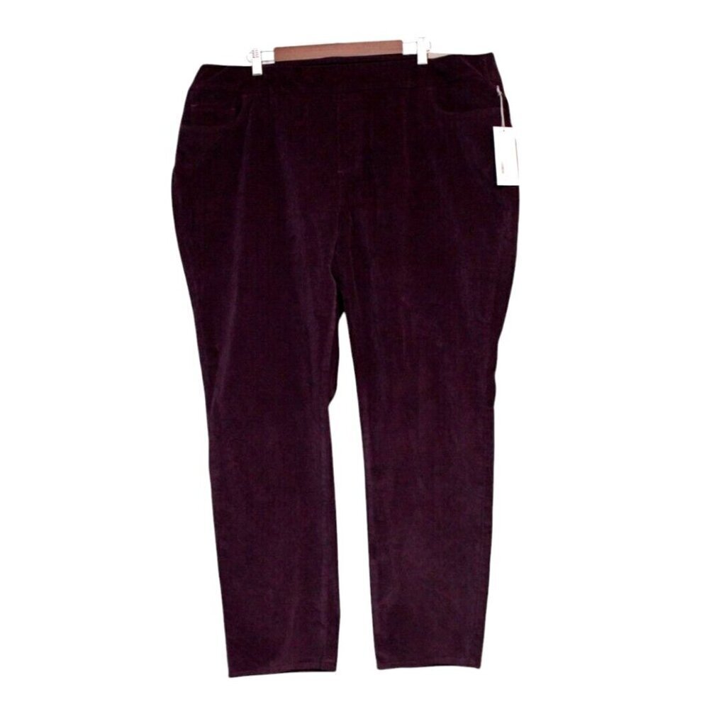 NWT Soft Surroundings Pull On Pants Size 2X Corduroy Stretch Relaxed Straight